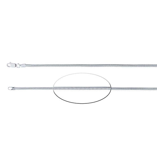 Catena a serpente tonda senza giunture in argento sterling 2,5 mm