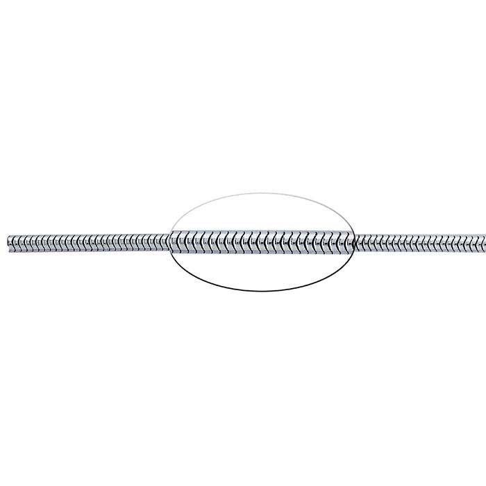 Sidabro 2,5 mm apvalus nesuvirintas gyvatės grandinėlė, už pėdą