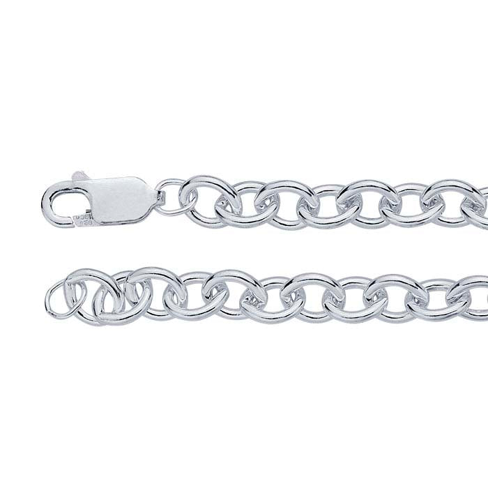 Sterling Silver Oval Cable Chain Bracelet