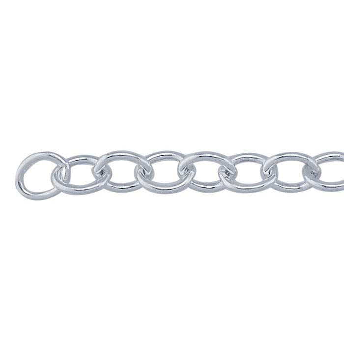 Sterling Silver 5.8mm Oval Cable Chain, By the Foot