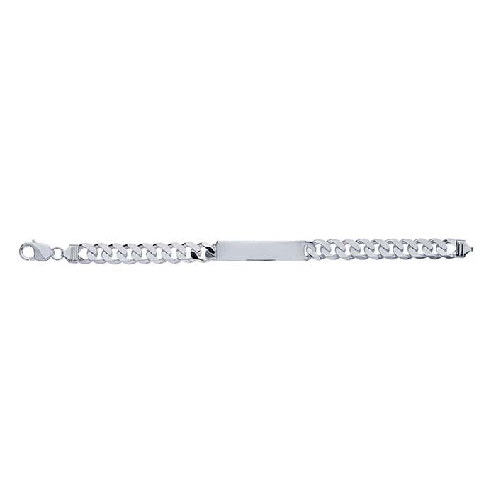 Sterling Silver Curb Chain ID Bracelet