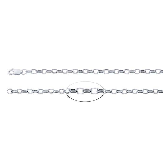 Sterling Silver Oval Rolo Chain