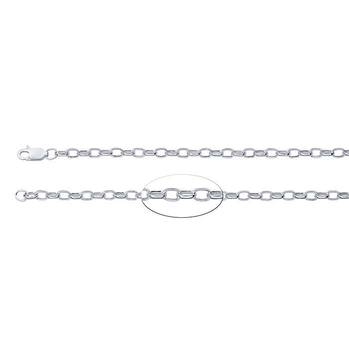 Catena Rolo Ovale in Argento Sterling 3,2mm