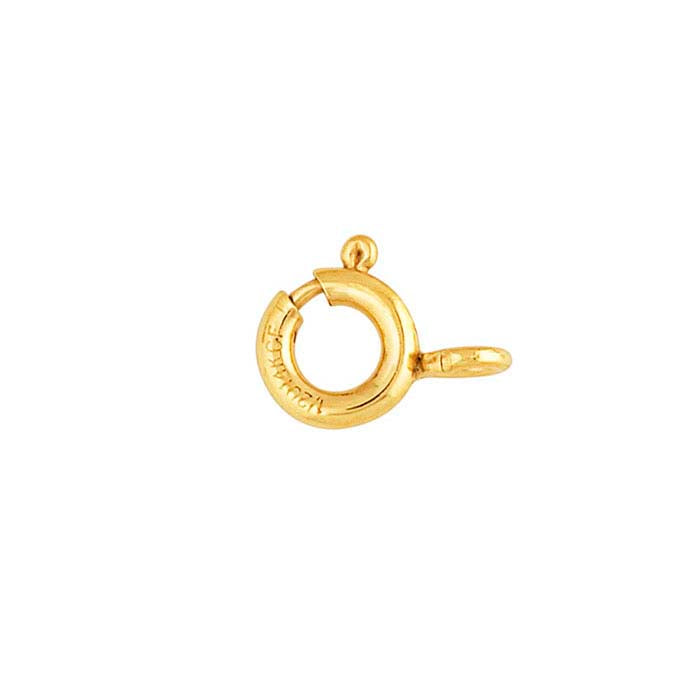 Chiusura ad anello a molla in oro giallo 14/20 carati, 8,7 x 5,5 mm