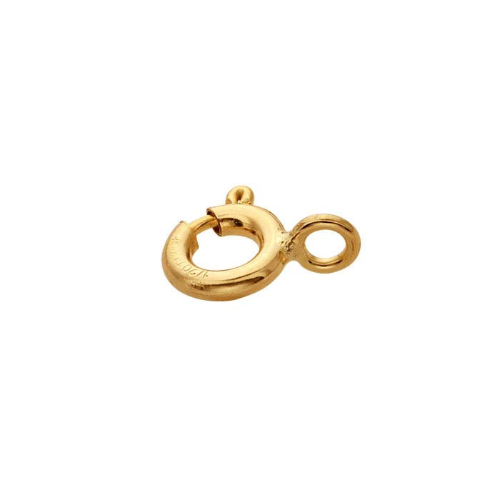 Chiusura a molla ad anello chiuso in oro giallo 14/20 carati, 9,4 x 6 mm