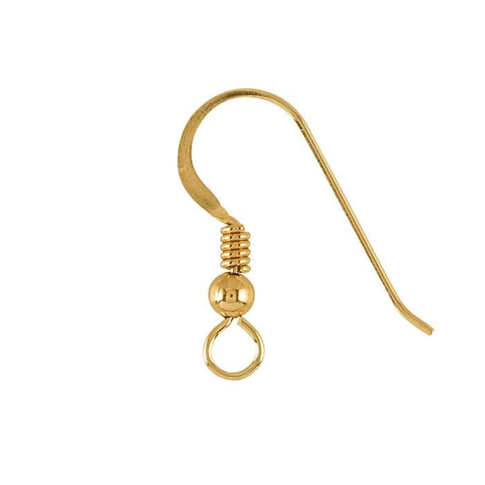 Hammered Ear Wire with Loop and Coil