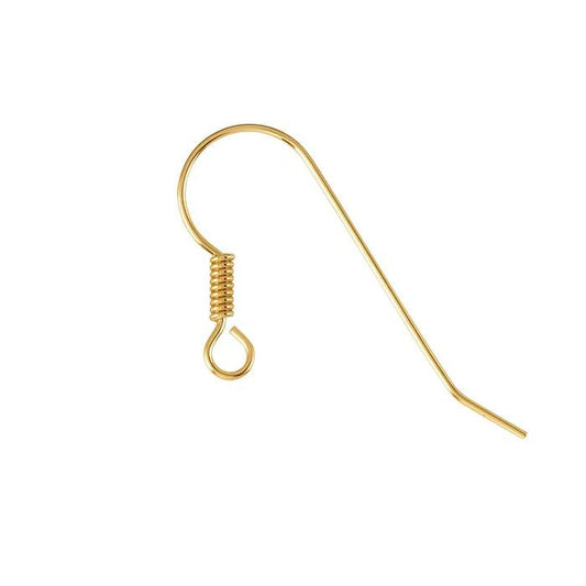 14/20 Yellow Gold-Filled Ear Wire with Loop and Coil