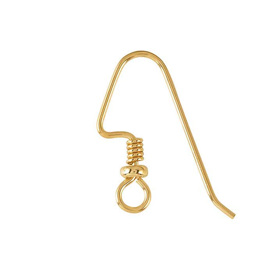 Heavy Ear Wire with Loop, 3.3mm Bead and Coil