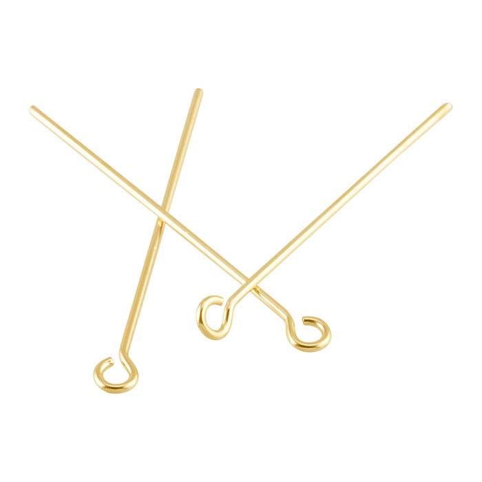 14/20 Yellow Gold-Filled Eye Pins, 1/2-Hard