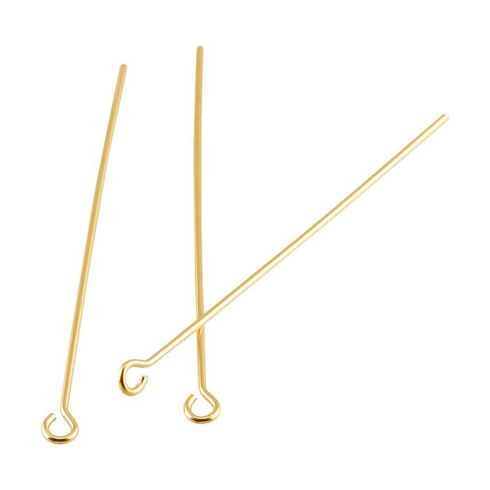 14/20 Yellow Gold-Filled Eye Pins, 1/2-Hard