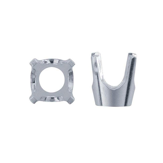 Sterling Silber 6mm Runde Low-Base 4-Prong Fassung