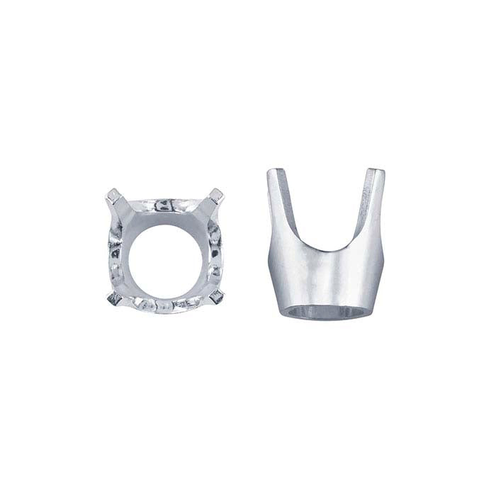 スターリングシルバー 8mm ラウンド ローベース 4本爪 セッティング