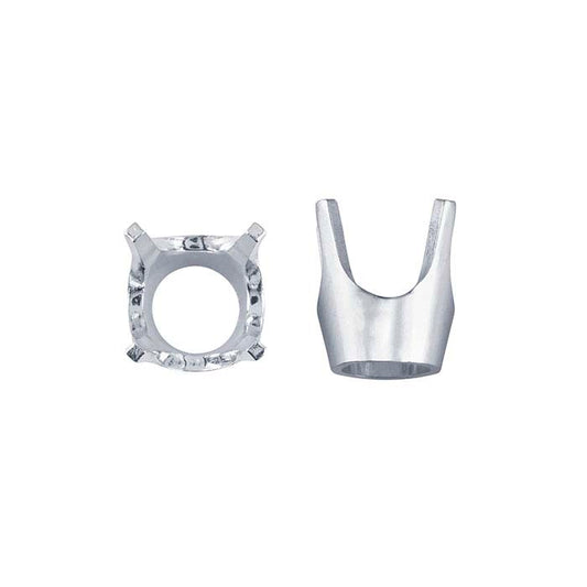 Sterling Silber 8mm Runde Low-Base 4-Prong Fassung