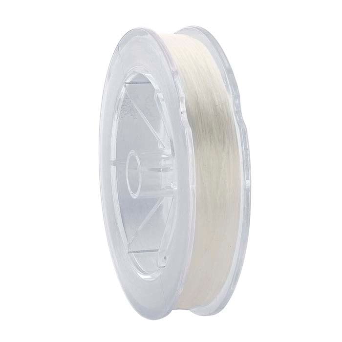 Elastic White 0.61mm Beading Cord, 120 Meters