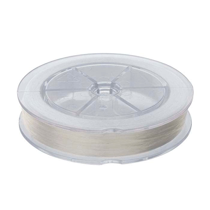 Elastic White 0.61mm Beading Cord, 120 Meters
