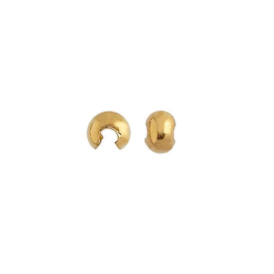 Brass Yellow Gold-Plated Crimp Bead Cover