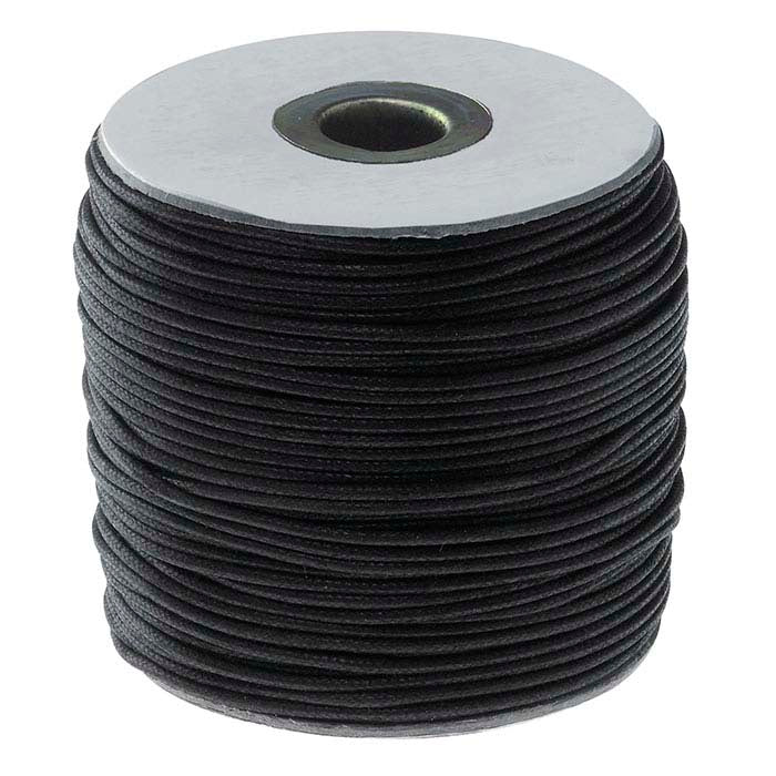 Black Waxed Cotton Cord, 100 Meters
