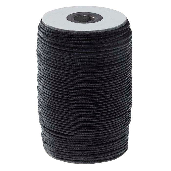 Black Waxed Cotton Cord, 100 Meters