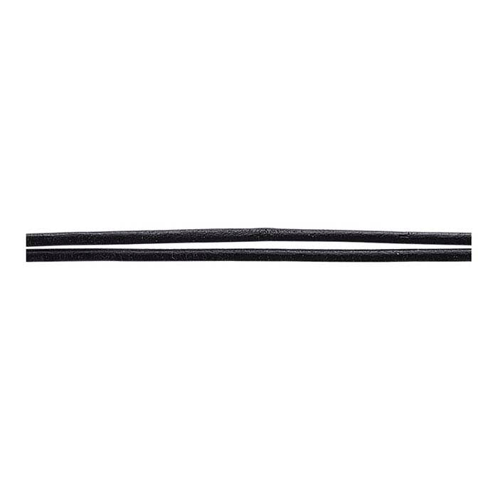 Black Leather 2mm Round Cord, 100 meters
