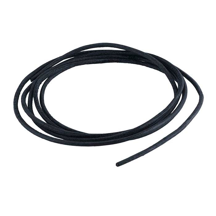 Black Greek Leather 4mm Round Cord, 10 meters