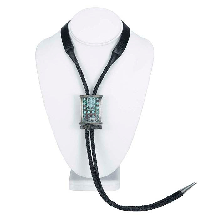 Black Braided Leather Flat-Back Bolo Cords, 1066.8 mm