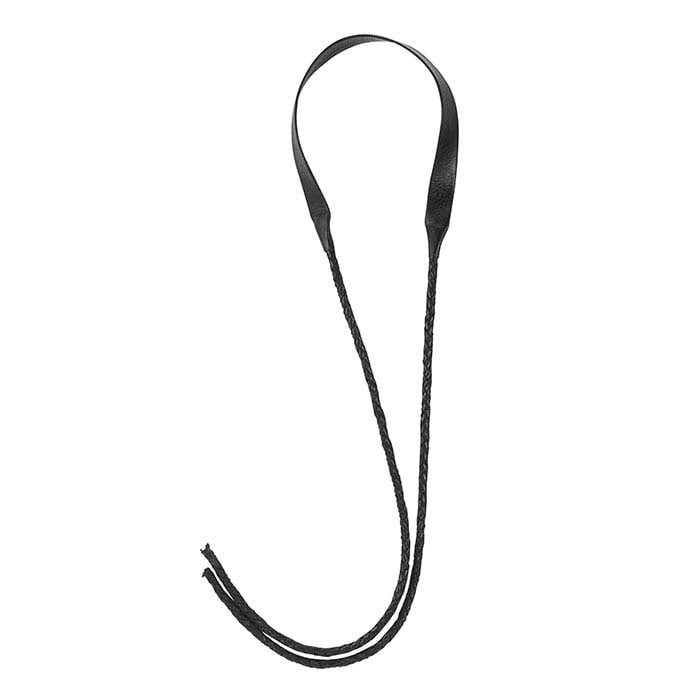 Black Braided Leather Flat-Back Bolo Cords, 1066.8 mm