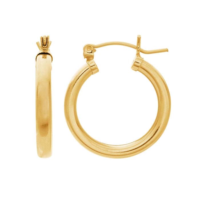 14/20 Yellow Gold-Filled 3mm Tubing Hoop Earrings