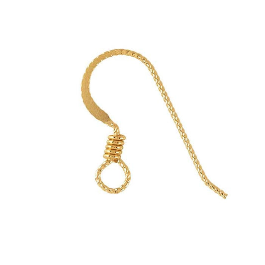 14/20 Yellow Gold-Filled Flattened SlipLess™ Ear Wire with Coil