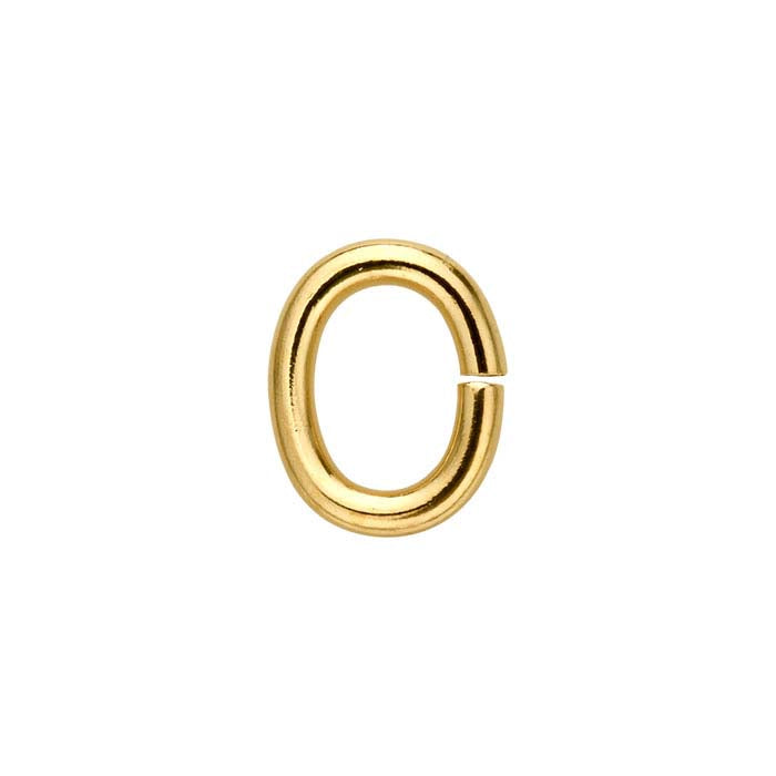 Anello di giunzione ovale 14/20 in oro giallo riempito 4,1 x 2,9 mm