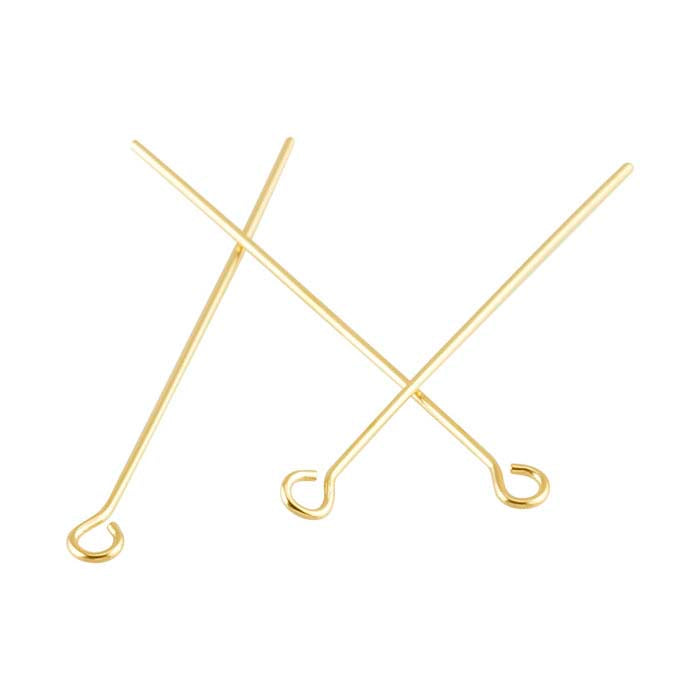 14/20 Yellow Gold-Filled Eye Pins, 1/2-Hard