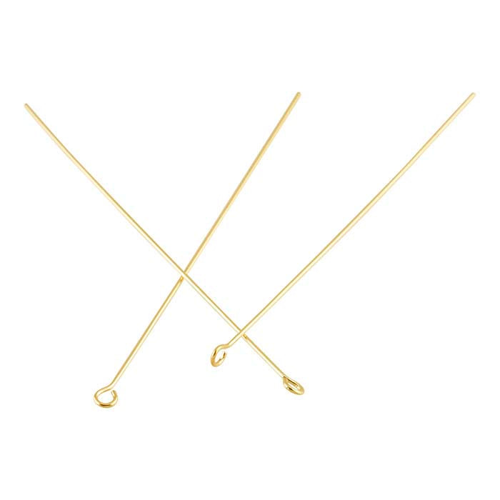 14/20 Yellow Gold-Filled Eye Pins, 1/2-Hard