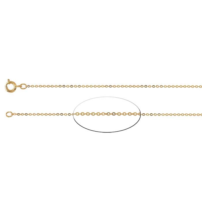 Brass Yellow Gold-Plated 1.2mm Flat Cable Chain