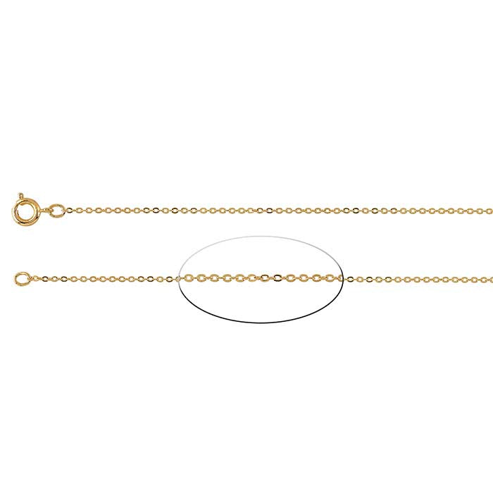 Brass Yellow Gold-Plated Flat Cable Chain
