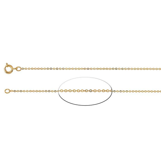 Brass Yellow Gold-Plated Flat Cable Chain