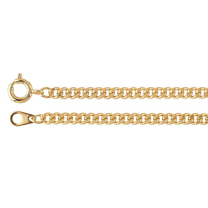 Steel Yellow Gold-Plated Diamond-Cut Curb Chain