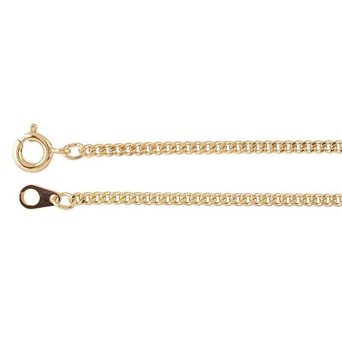 Steel Yellow Gold-Plated Diamond-Cut Curb Chain
