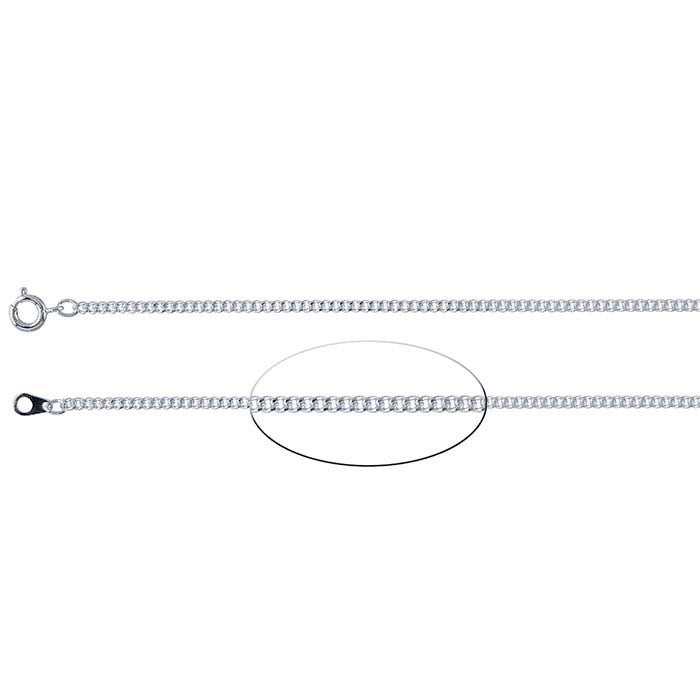 Steel Silver-Plated Diamond-Cut Curb Chain