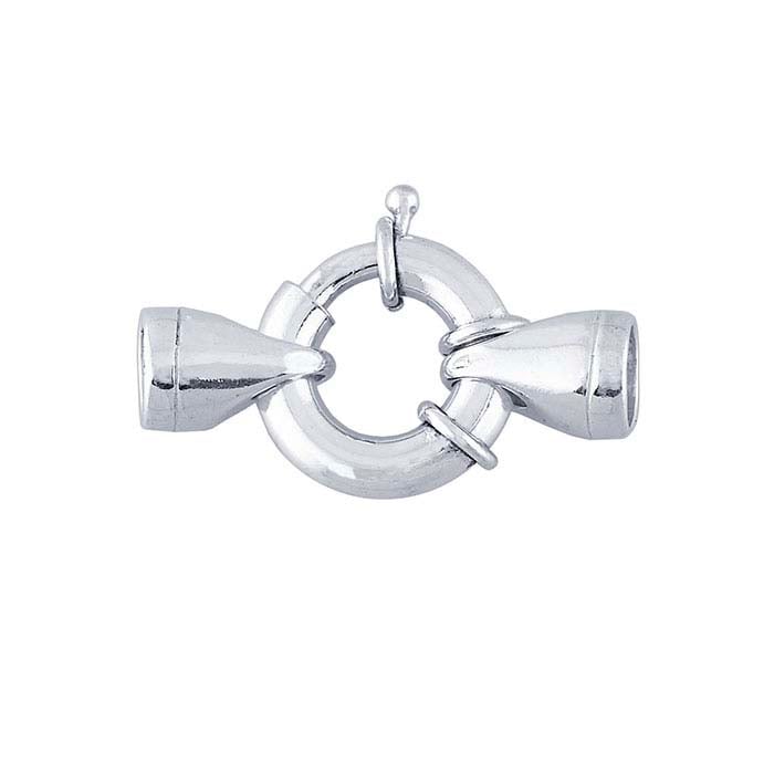 Sterling Silver Spring Ring Clasp with End Caps