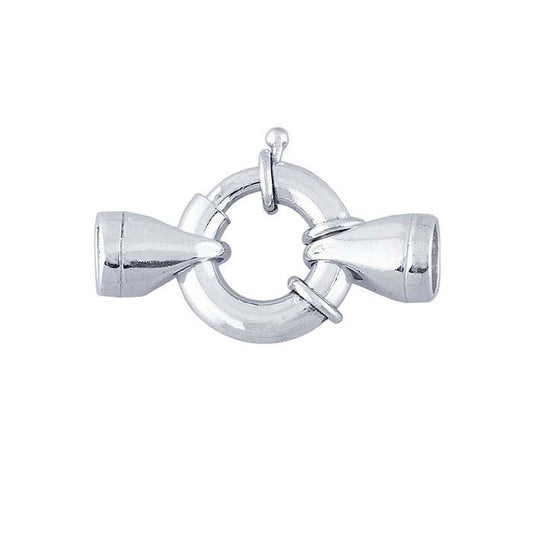 Sterling Silver Spring Ring Clasp with End Caps