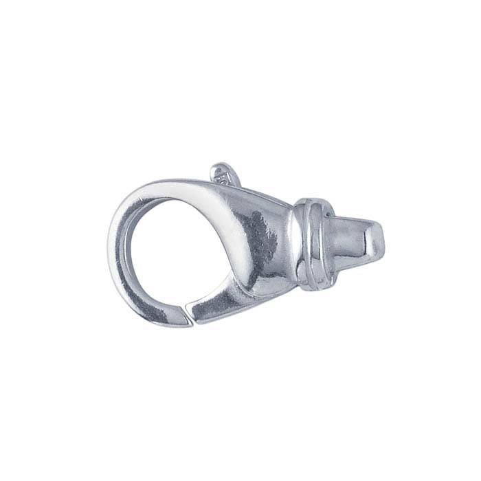 Chiusura a moschettone a goccia in argento sterling 17,7 x 9,9 mm