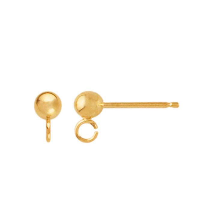 Ball Post Earring with Open Ring