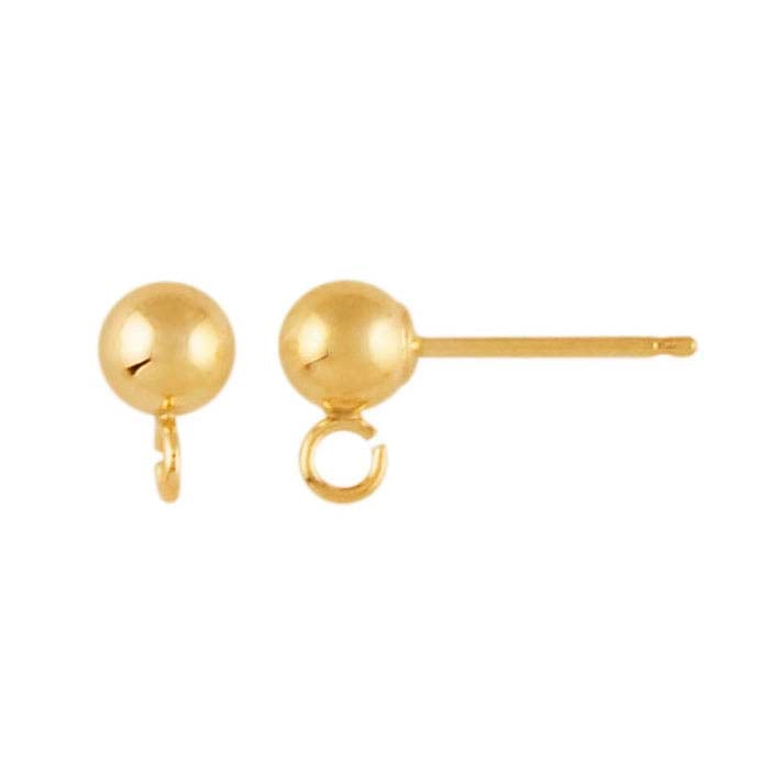 Ball Post Earring with Open Ring