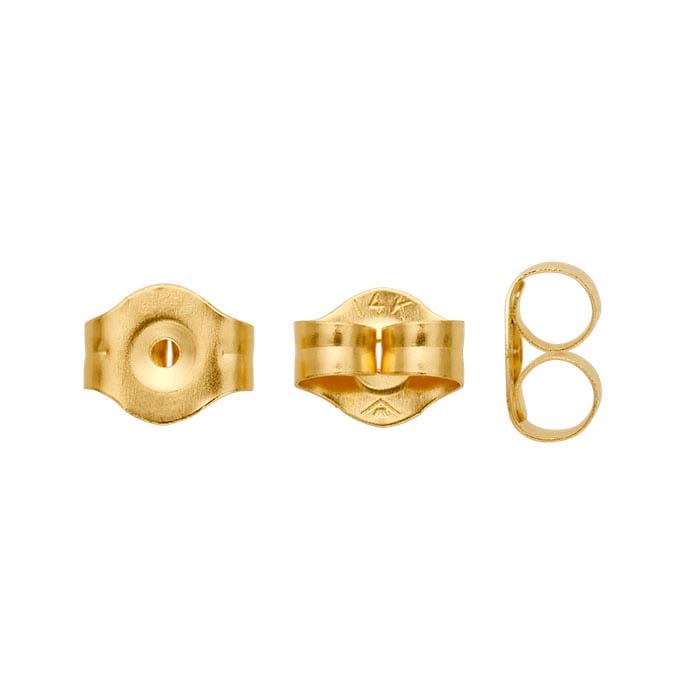 14K Yellow Gold 5mm Lightweight Friction Ear Nut