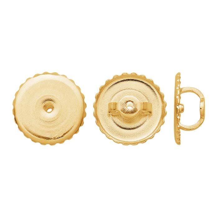 14K Yellow Gold 8.9mm Threaded Ear Nut