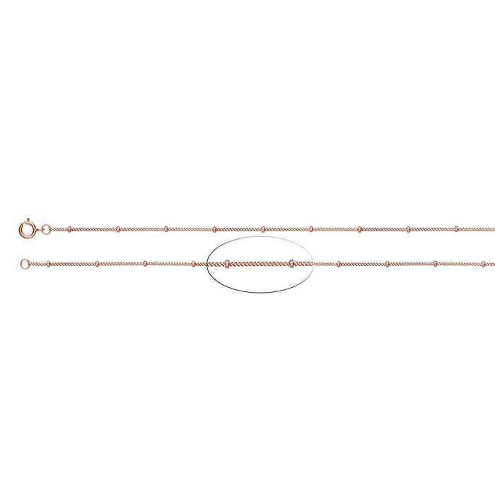 14/20 Rose Gold-Filled 1mm Curb Chain with 1.8mm Beads
