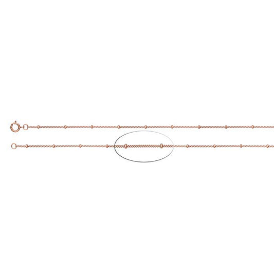 14/20 Rose Gold-Filled 1mm Curb Chain with 1.8mm Beads