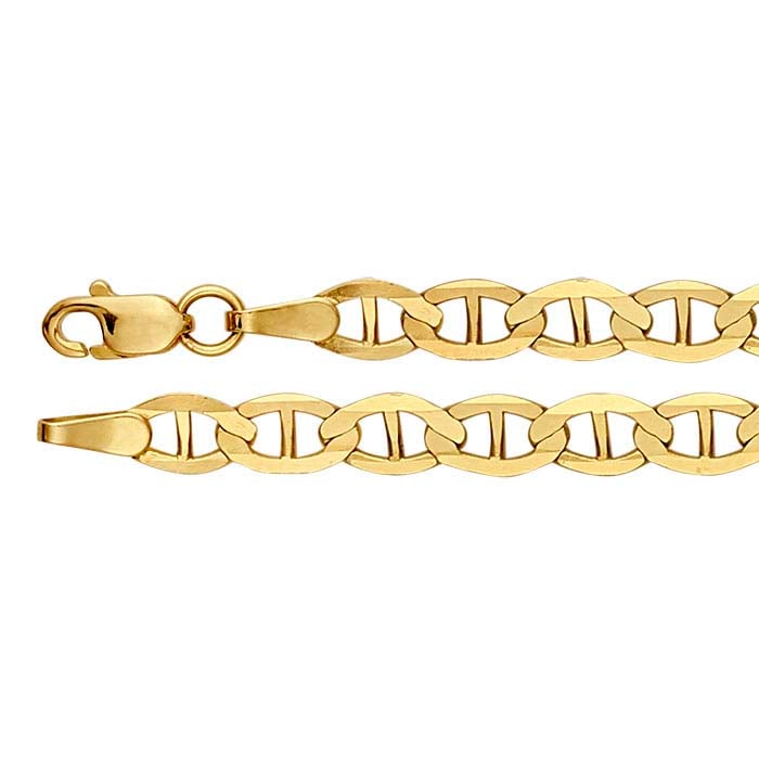 14K Yellow Gold Diamond-Cut Anchor Chain