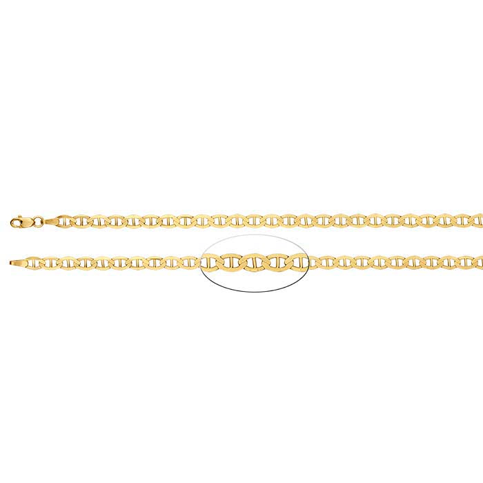 14K Yellow Gold Diamond-Cut Anchor Chain