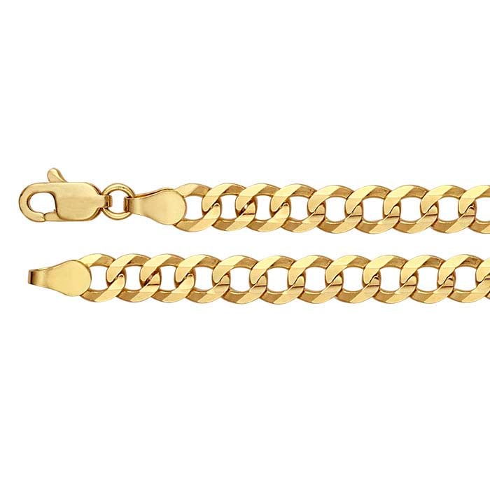 14K Yellow Gold Diamond-Cut Dapped Curb Chain