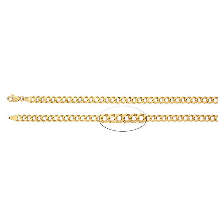 14K Yellow Gold Diamond-Cut Dapped Curb Chain